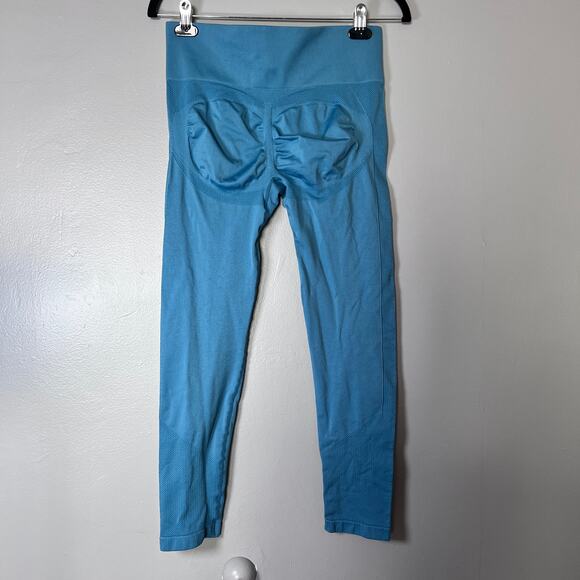 ✨2pc Scrunch Butt Seamless Leggings Lot L Blue Purple High Waist Yoga Workout - Picture 3 of 11